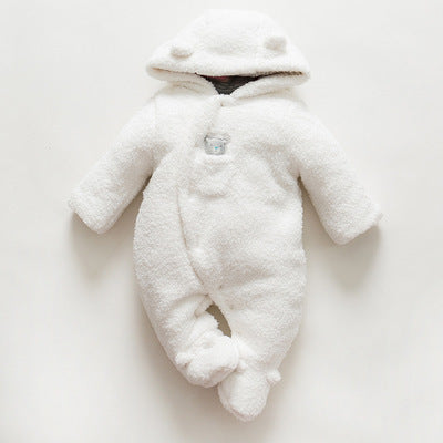 Lamb-Style Winter Baby Romper – Thick Cotton Padded Onesie for Newborns