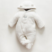 Lamb-Style Winter Baby Romper – Thick Cotton Padded Onesie for Newborns