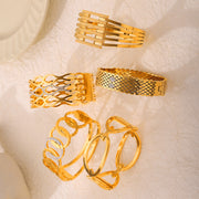 Gold-Plated Geometric Bracelet – Titanium Steel Diamond-Inspired Fashion Jewelry
