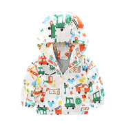 Baby Boy Windbreaker Jacket – Airplane Print Lightweight Coat