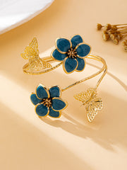 Butterfly & Flower Bangle – Trendy Women’s Cold Wind Style Bracelet