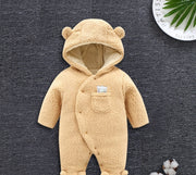 Lamb-Style Winter Baby Romper – Thick Cotton Padded Onesie for Newborns