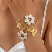 Butterfly & Flower Bangle – Trendy Women’s Cold Wind Style Bracelet
