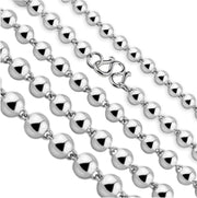 Silver Beaded Necklace – Minimalist Round Bead Chain for Women & Men