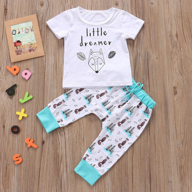 Newborn Baby Outfit Set – Cotton T-Shirt & Pants for Boys & Girls