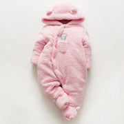 Lamb-Style Winter Baby Romper – Thick Cotton Padded Onesie for Newborns