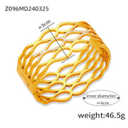 Gold-Plated Geometric Bracelet – Titanium Steel Diamond-Inspired Fashion Jewelry