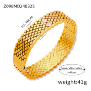 Gold-Plated Geometric Bracelet – Titanium Steel Diamond-Inspired Fashion Jewelry