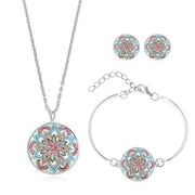 Mandala Flower Gemstone Necklace