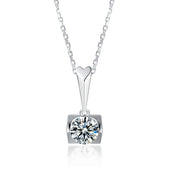 S925 Moissanite Jewelry Set – Sterling Silver Stud Earrings & Pendant Necklace