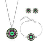 Mandala Flower Gemstone Necklace