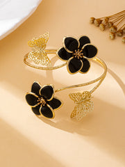 Butterfly & Flower Bangle – Trendy Women’s Cold Wind Style Bracelet