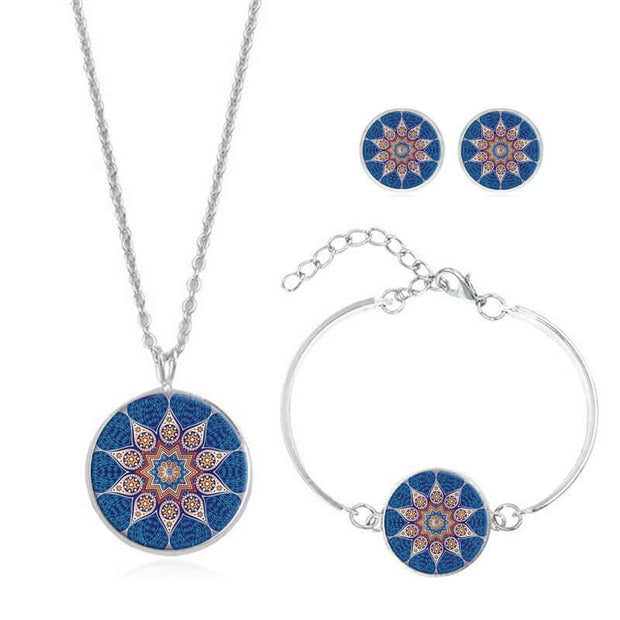 Mandala Flower Gemstone Necklace
