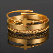 Punk Roman Bracelet Set – Titanium Steel Fashion Jewelry with Bold Personality