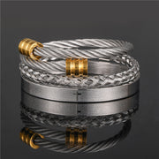 Punk Roman Bracelet Set – Titanium Steel Fashion Jewelry with Bold Personality