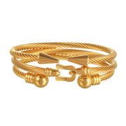 Punk Roman Bracelet Set – Titanium Steel Fashion Jewelry with Bold Personality