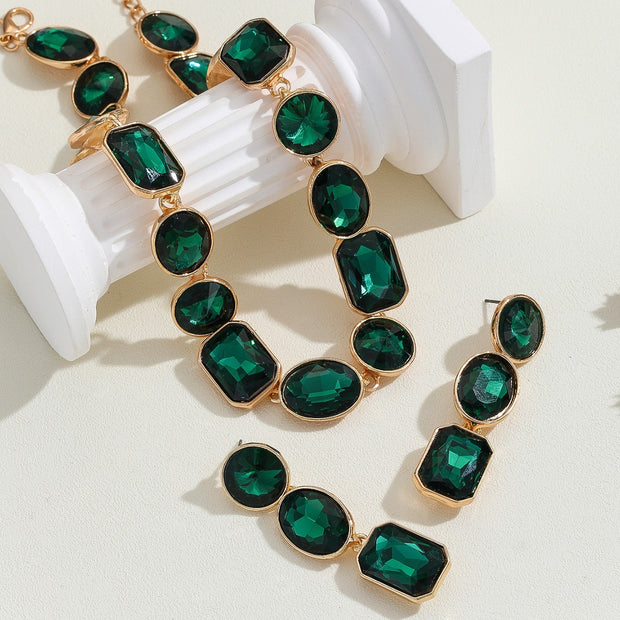 Antique Crystal Gem Necklace – Luxurious Vintage-Style Jewelry for Women