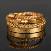 Punk Roman Bracelet Set – Titanium Steel Fashion Jewelry with Bold Personality