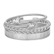 Punk Roman Bracelet Set – Titanium Steel Fashion Jewelry with Bold Personality