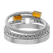 Punk Roman Bracelet Set – Titanium Steel Fashion Jewelry with Bold Personality