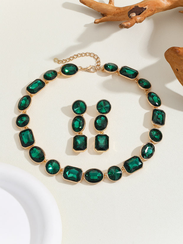 Antique Crystal Gem Necklace – Luxurious Vintage-Style Jewelry for Women