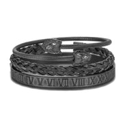 Punk Roman Bracelet Set – Titanium Steel Fashion Jewelry with Bold Personality