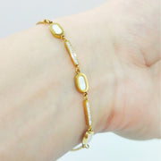 Adjustable Gold-Plated Flower Bracelet – Korean-Style Fashion Jewelry for Women