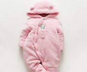 Lamb-Style Winter Baby Romper – Thick Cotton Padded Onesie for Newborns