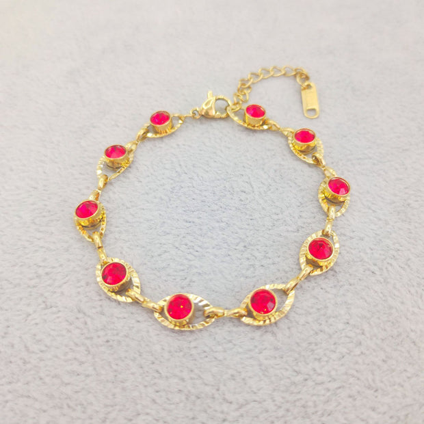 Candy Color Crystal Bracelet – Stainless Steel Fashion Jewelry for Women