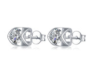 S925 Moissanite Jewelry Set – Sterling Silver Stud Earrings & Pendant Necklace