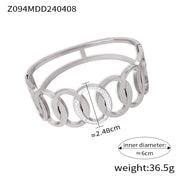 Gold-Plated Geometric Bracelet – Titanium Steel Diamond-Inspired Fashion Jewelry