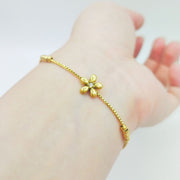 Adjustable Gold-Plated Flower Bracelet – Korean-Style Fashion Jewelry for Women