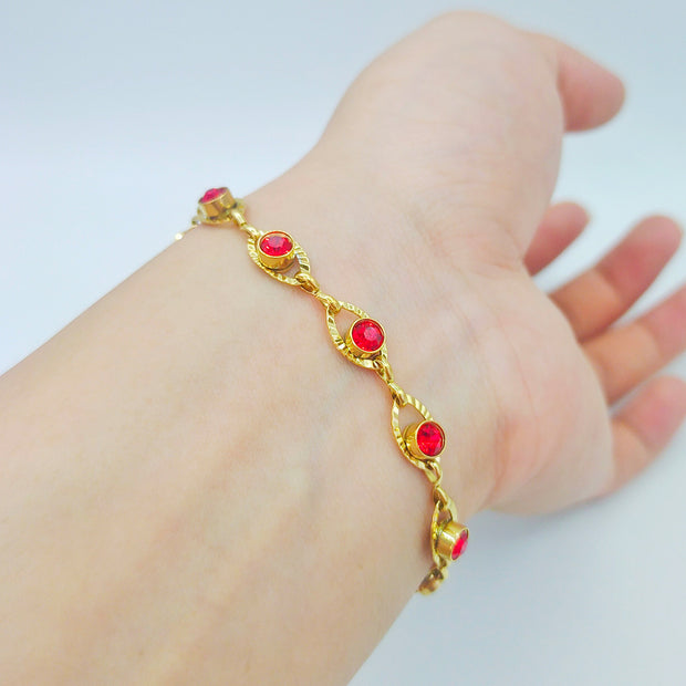 Candy Color Crystal Bracelet – Stainless Steel Fashion Jewelry for Women