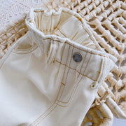 Baby High Waist Soft Jeans – Solid Color Casual Denim Pants