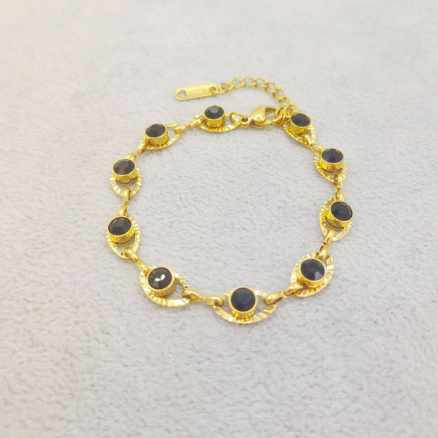 Candy Color Crystal Bracelet – Stainless Steel Fashion Jewelry for Women